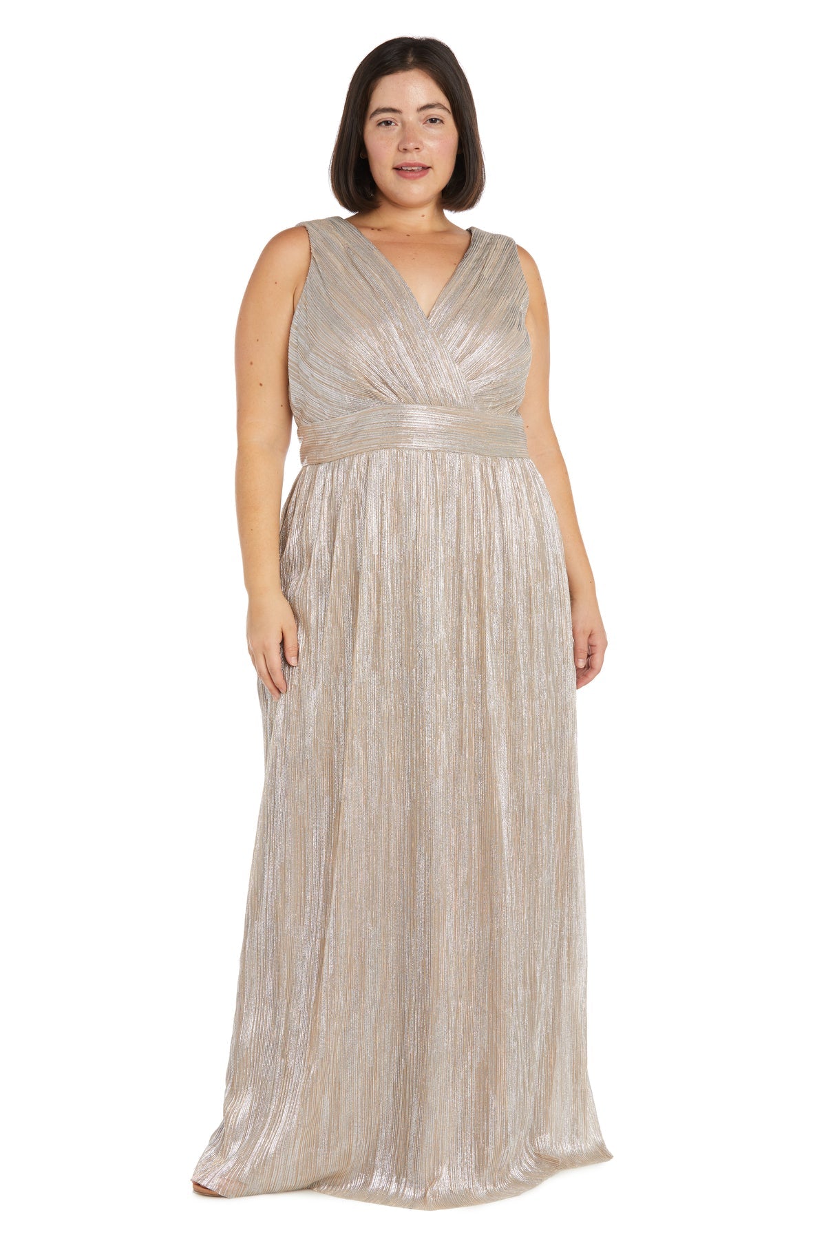 Plus Size Formal Dresses Two Piece Long Formal Plus Size Jacket Dress Champagne/Silver