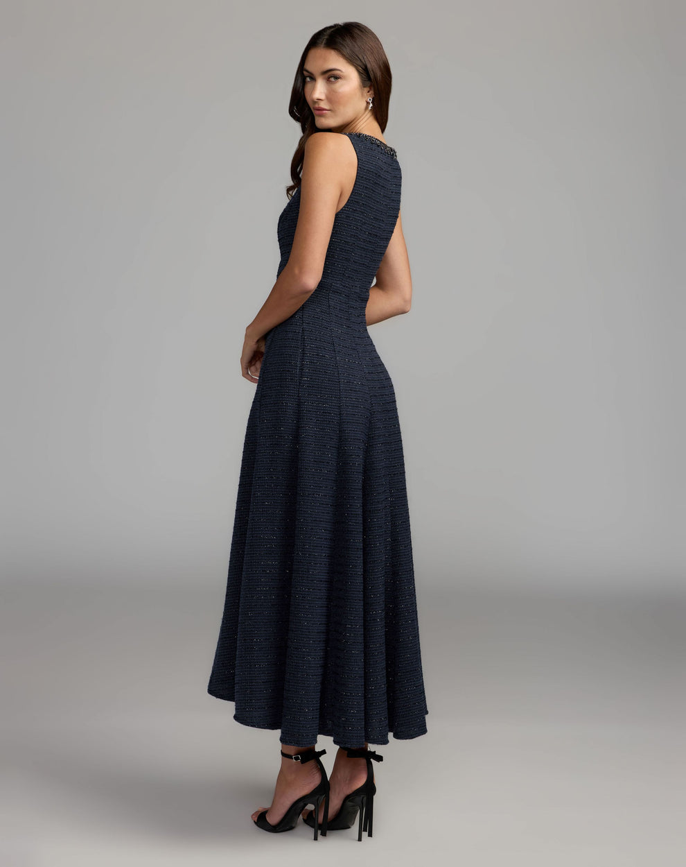 Bateau Midi Crepe Cocktail A-Line Mac Duggal 27870