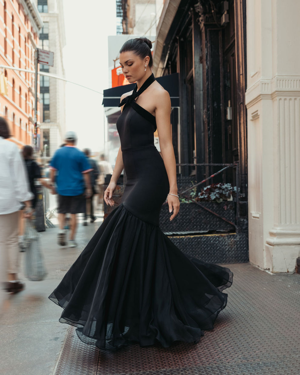 Halter Floor-Length Satin Evening Mermaid Mac Duggal 27874
