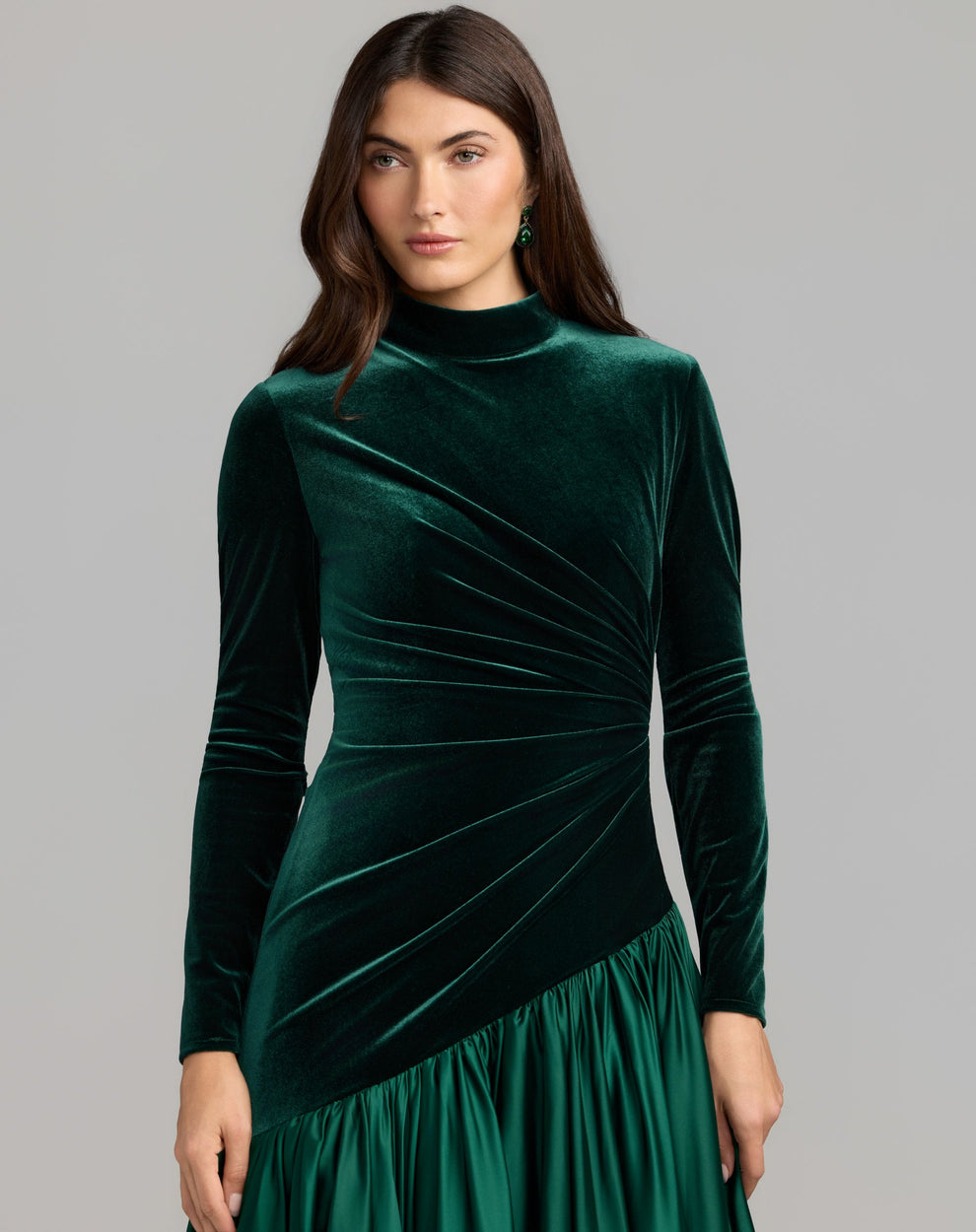 Crew High-Neck Floor-Length Velvet Evening Ball Gown Mac Duggal 27897