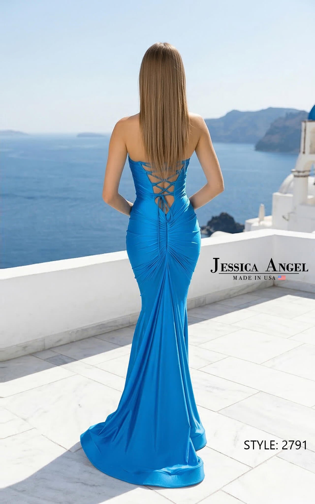 Strapless Straight Neck Floor-Length with Train Jersey Formal Mermaid/Trumpet Jessica Angel 2791
