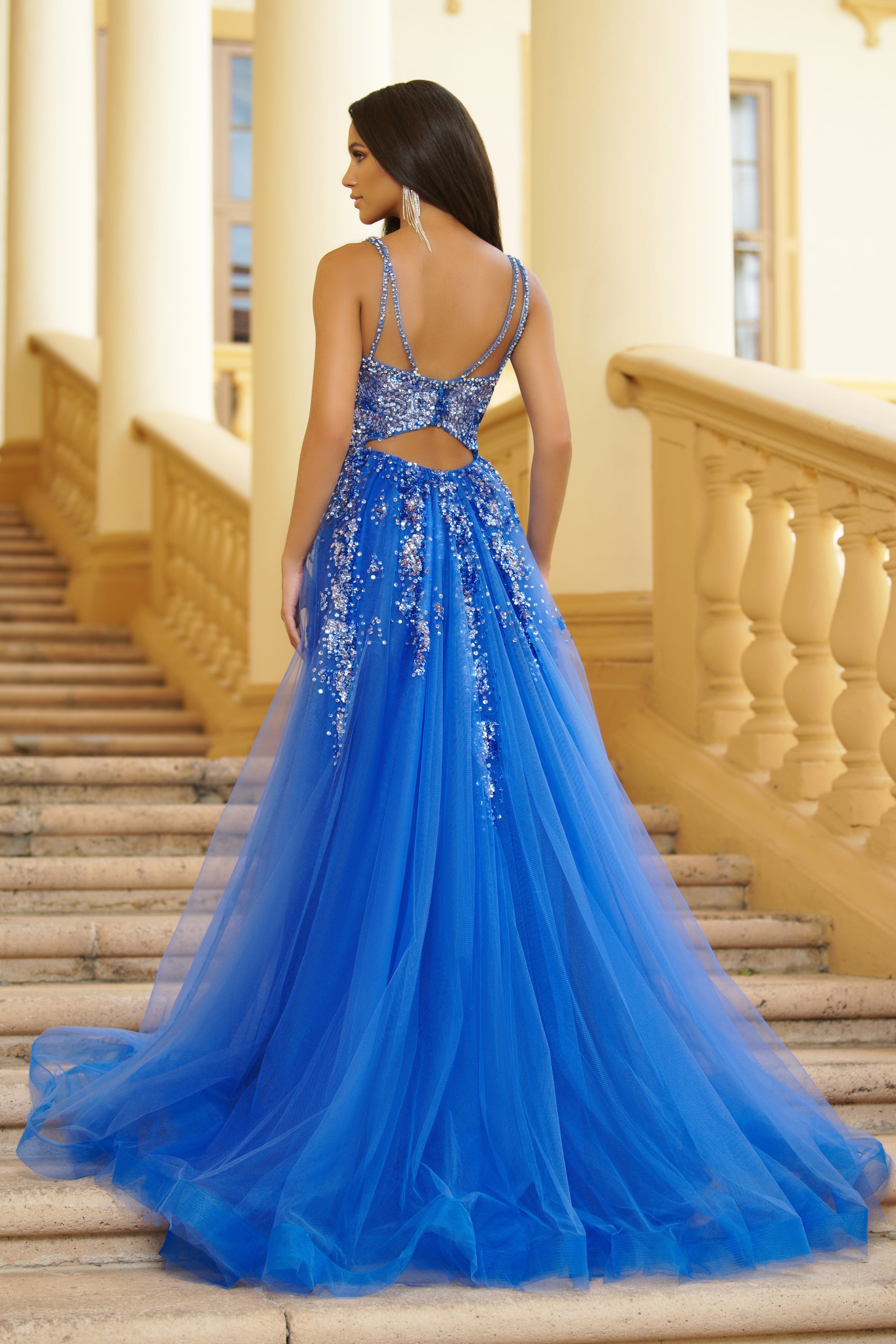 Prom Dresses Sequin Formal Prom Long Dress Periwinkle