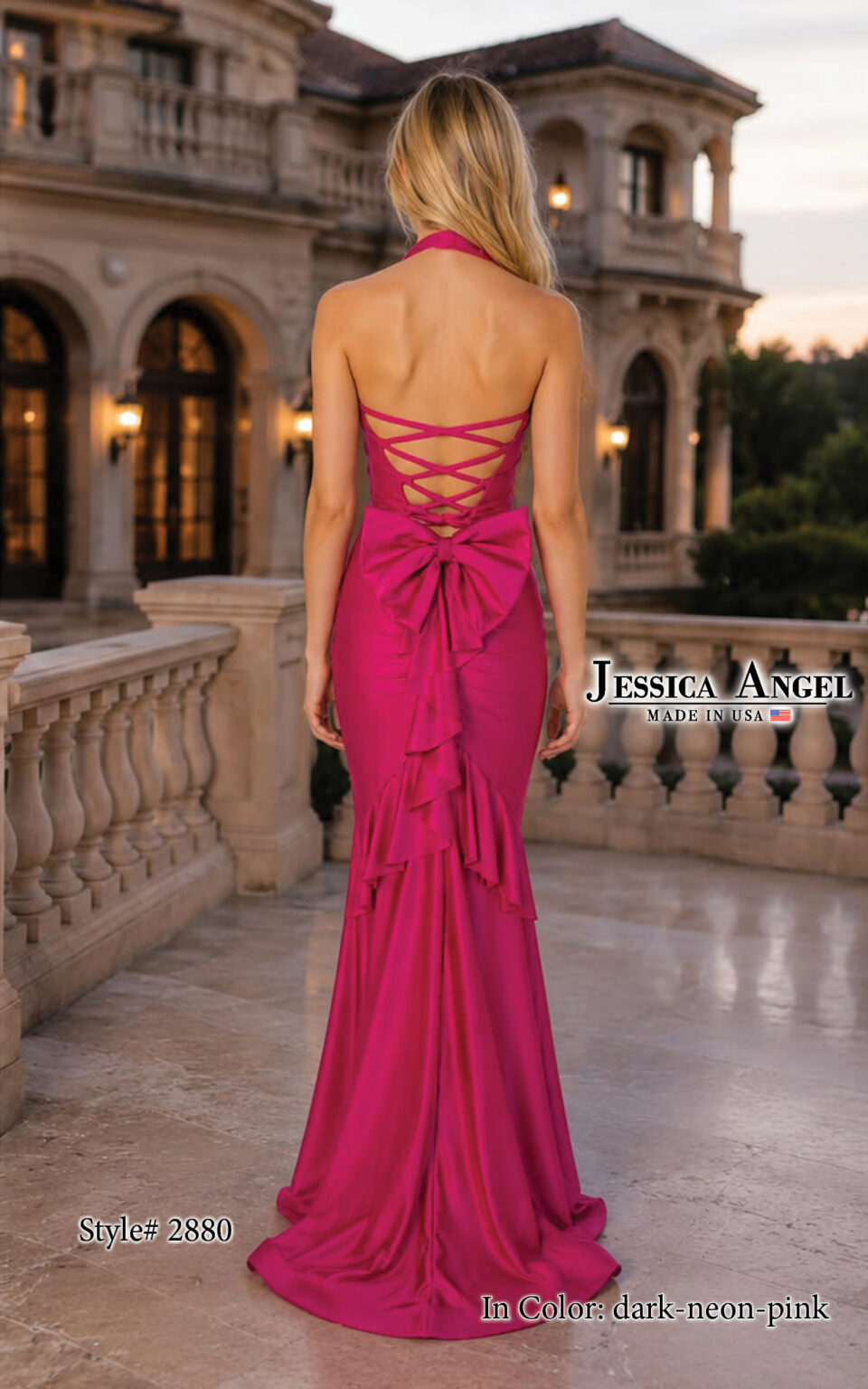 Halter Floor-Length Satin Formal Mermaid Jessica Angel 2880