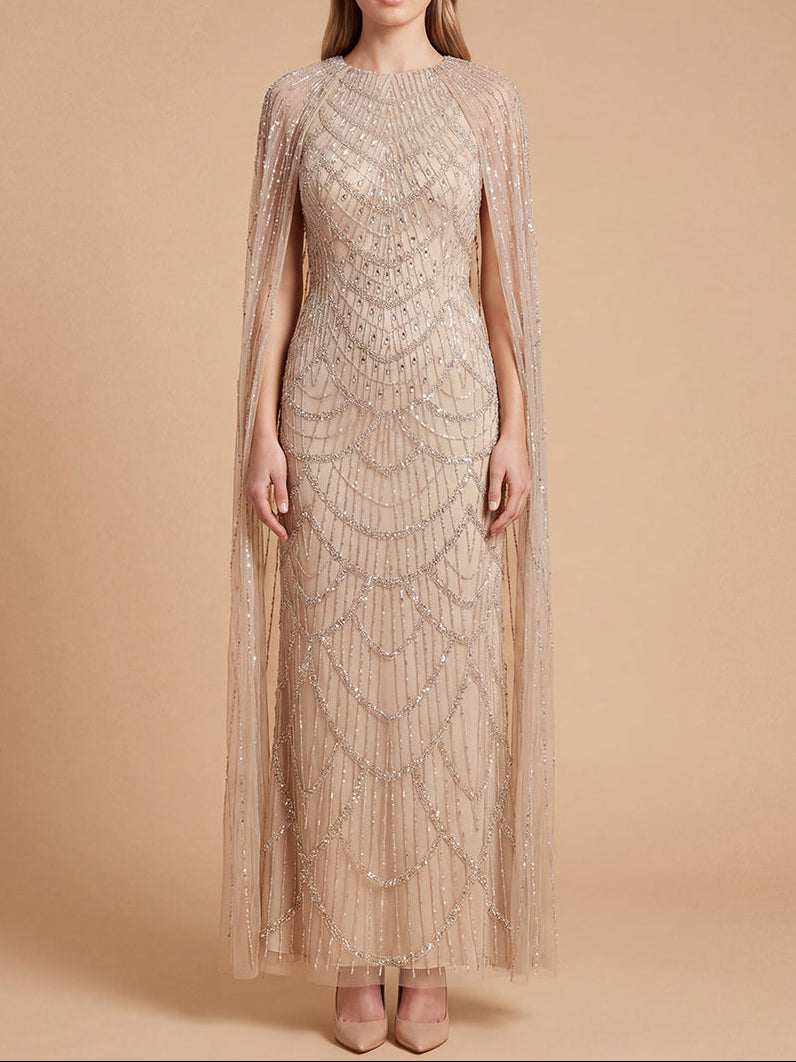 Jewel Floor-Length Tulle Formal Sheath Lara 28840