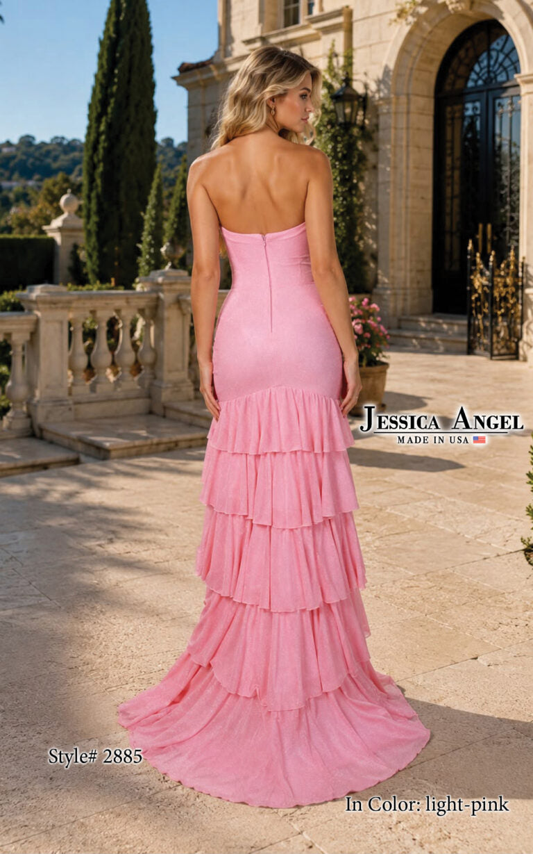 Strapless Curved Neck Floor-Length Sequin Occasion Mermaid Jessica Angel 2885