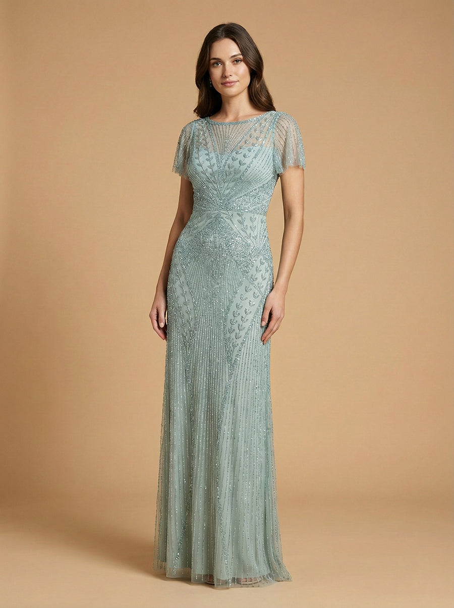 Mother of the Bride Dresses Long Formal Beaded Sequin Mother of the Bride Dress Lara Dresses 28856 Dusty Green