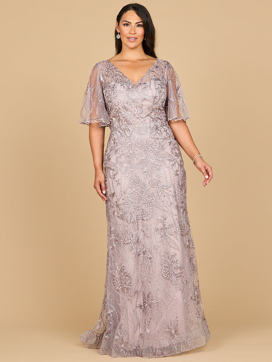 Mother of the Bride Dresses Long Formal Lace Fitted Mother of the Bride Dress Dusty Lavender