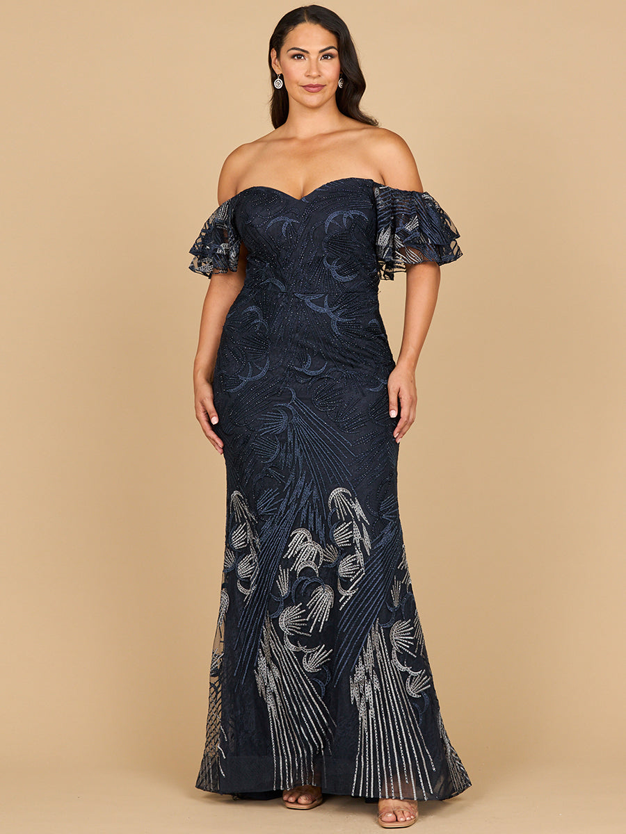 Prom Dresses Long Formal Lace Mermaid Prom Dress Navy Ombre