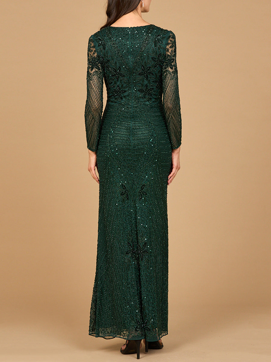 Formal Dresses Formal Long Beaded Evening Dress Dark Green