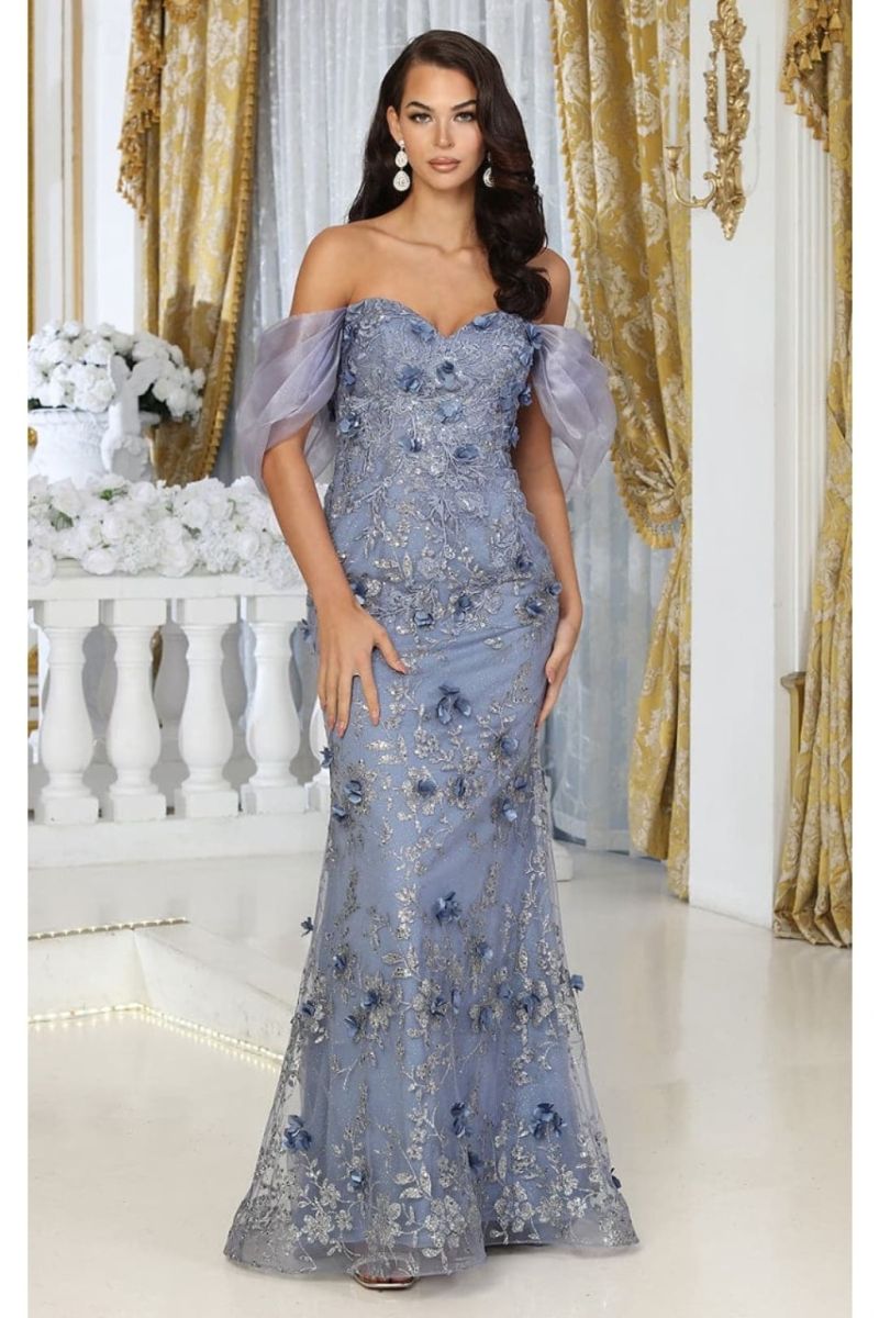 Off-the-Shoulder Floor-Length Tulle Prom Sheath/Column May Queen RQ8037