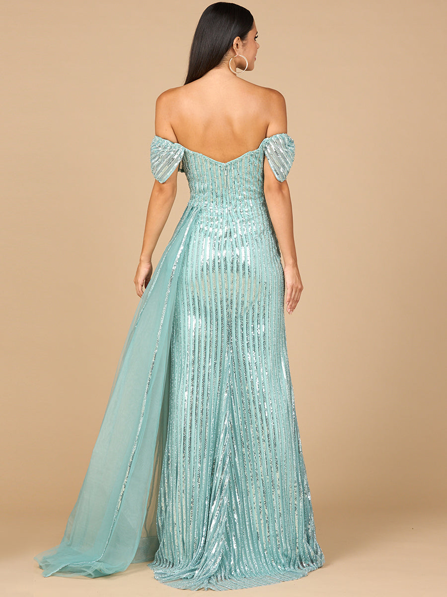Prom Dresses Fitted Long Formal Beaded Evening Dress Dark Sage