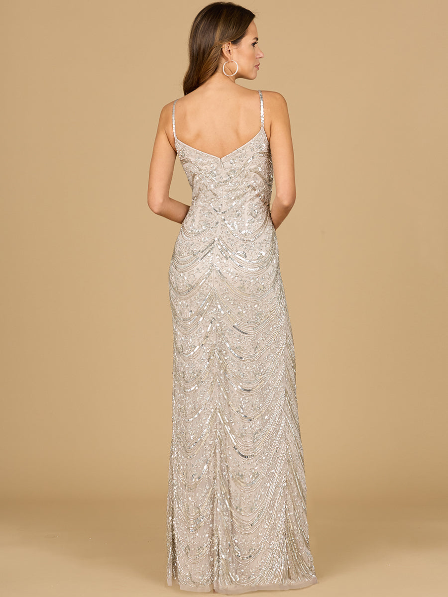 Prom Dresses Beaded Long Formal Slit Prom Dress Blush