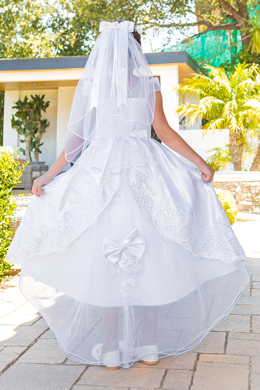 Flower Girl Dresses Beaded Flower Girl A Line Tea Length Dress White