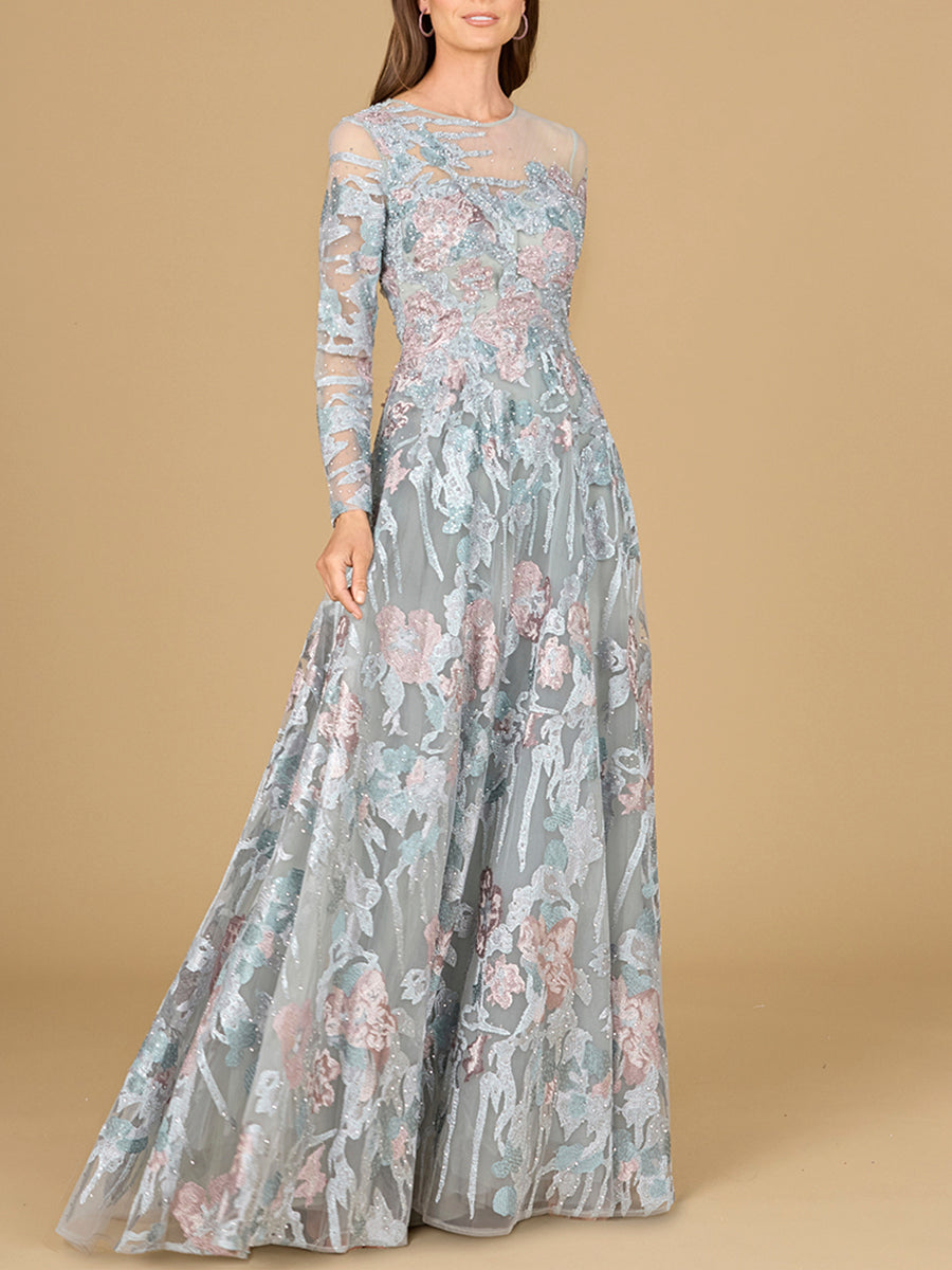 Mother of the Bride Dresses Long A Line Mother of the Bride Beaded Dress Slate/Multi