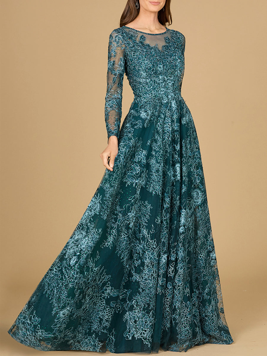 Mother of the Bride Dresses Mother of the Bride Long Sleeve Formal Dress Green