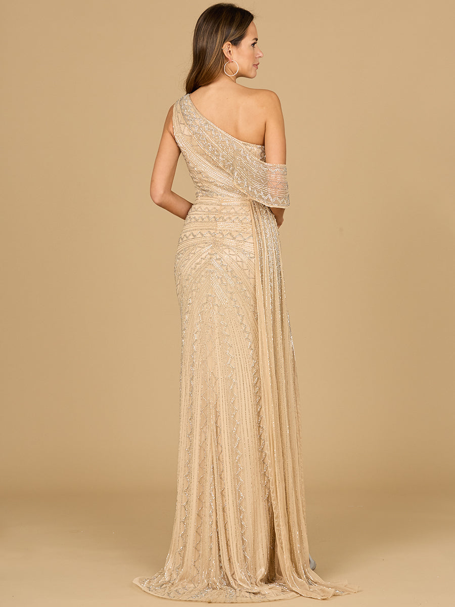 Formal Dresses Long Beaded Formal Glitter Evening Gown Nude