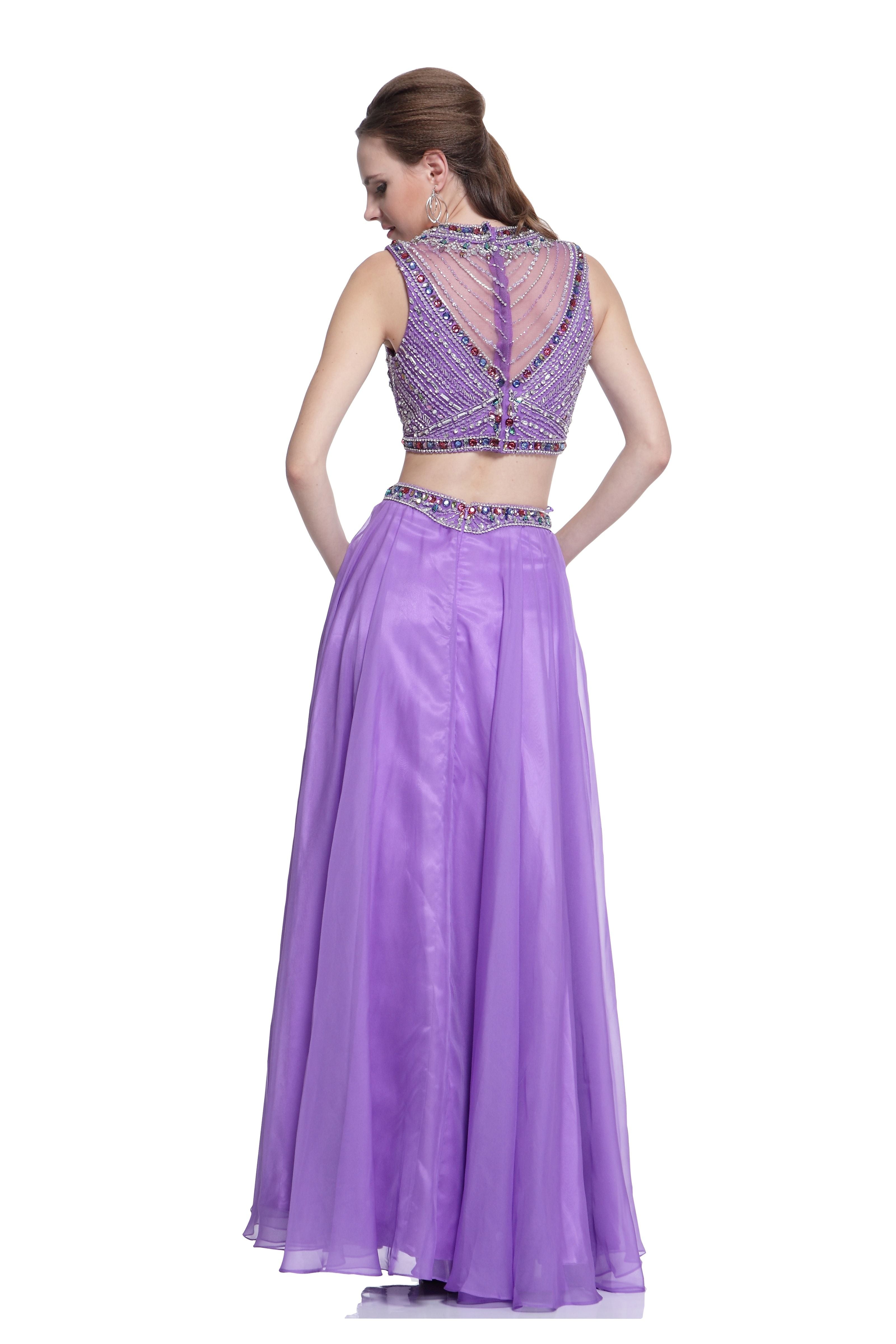 Prom Dresses Long Formal Glitter Beaded Prom Dress Orchid