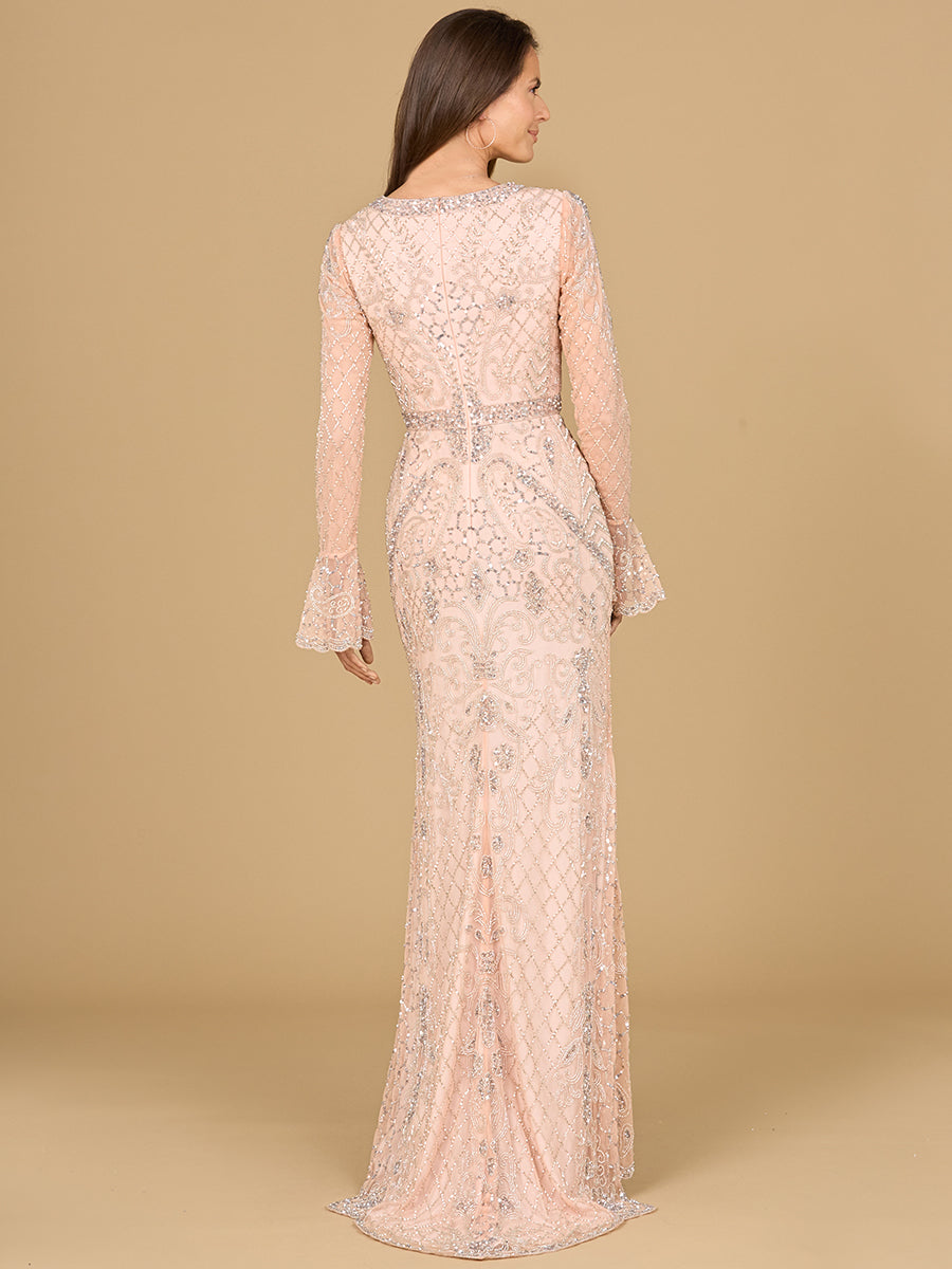 Mother of the Bride Dresses Long Mother of the Bride Beaded Formal Pattern Dress Blush