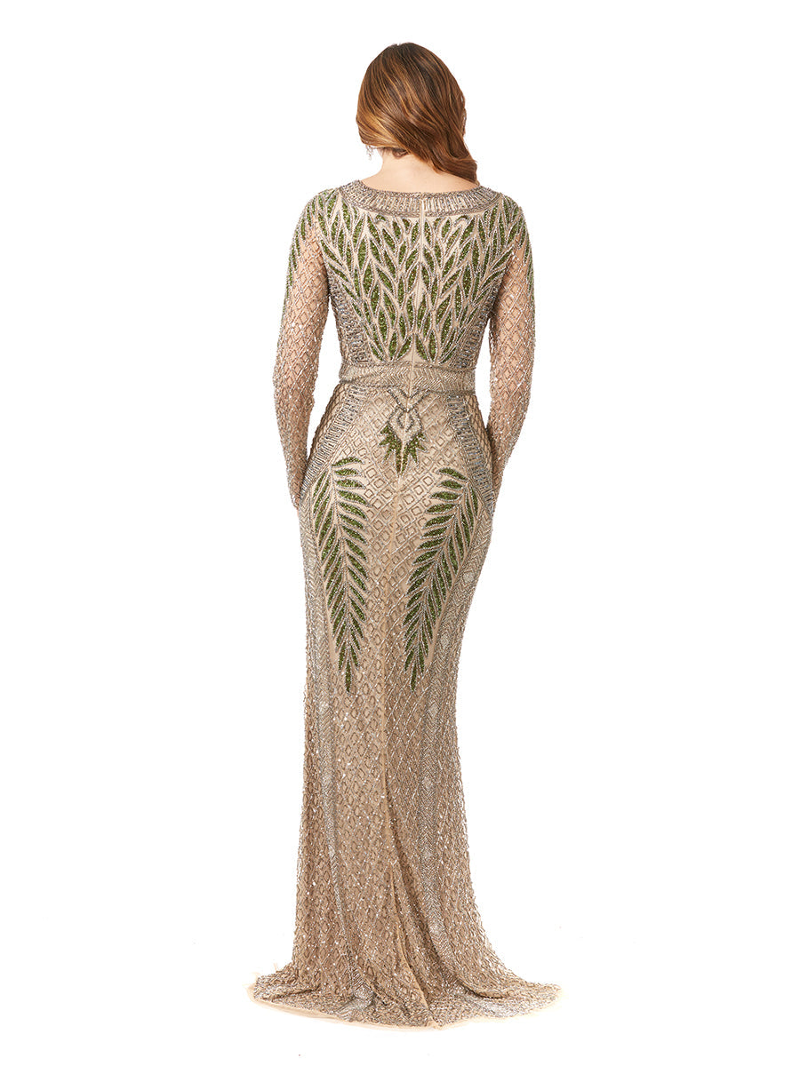 Mother of the Bride Dresses Long Sleeve Mother of the Bride Formal Dress Nude/Multi