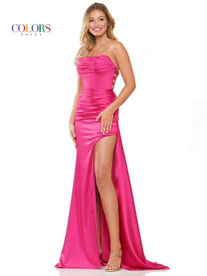 Colors 2968 Colors Strapless Long Prom Dress