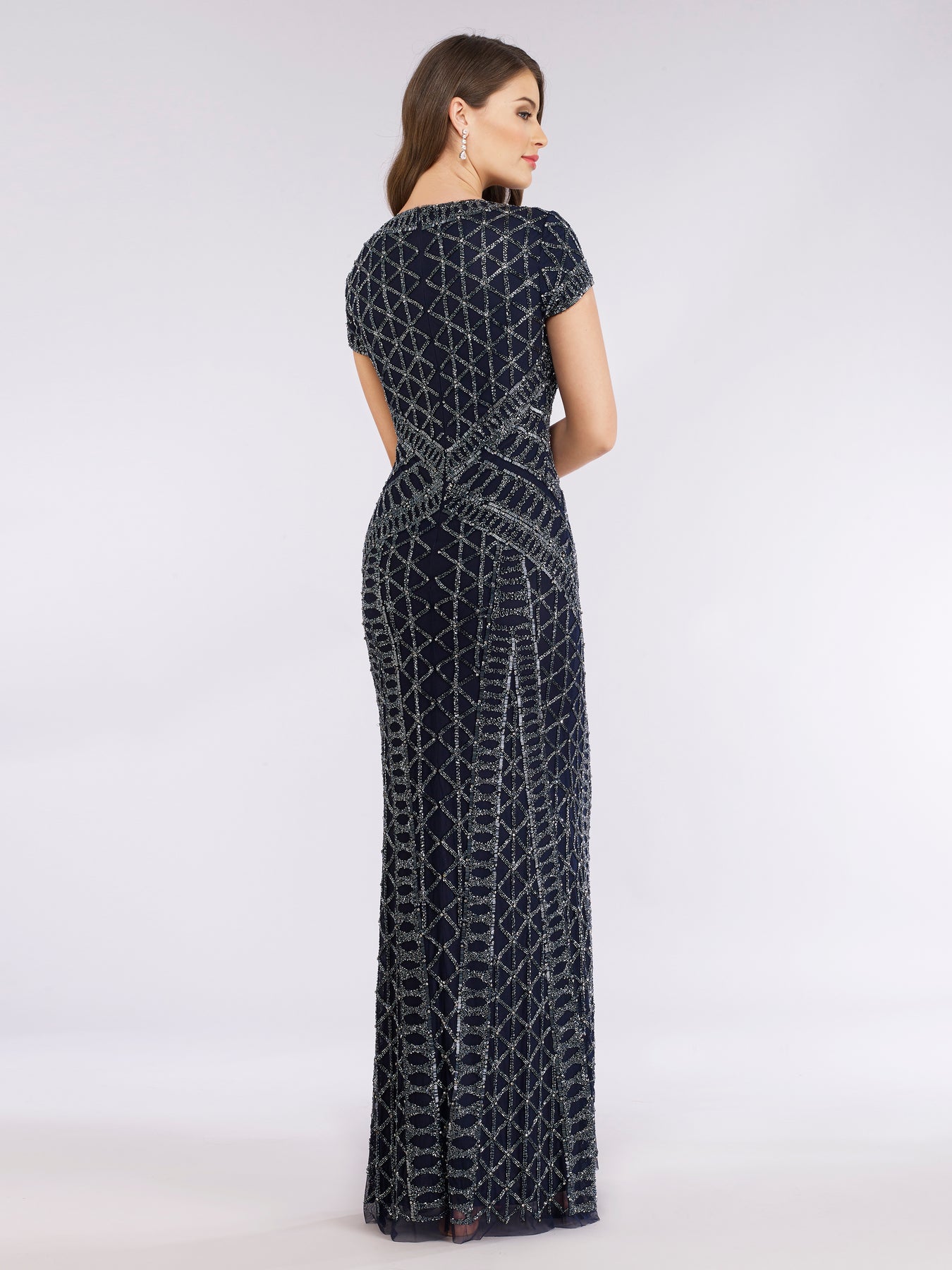 Mother of the Bride Dresses Beaded Long Formal Mother of the Bride Dress Navy