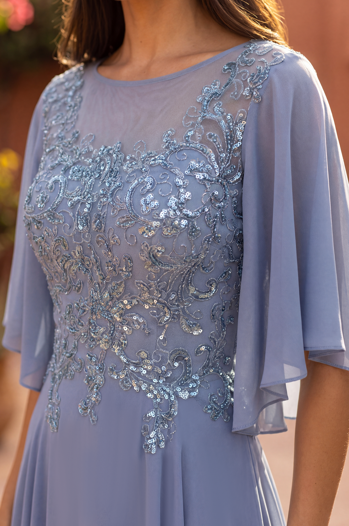 Short Sleeve Mother of the Bride Dress