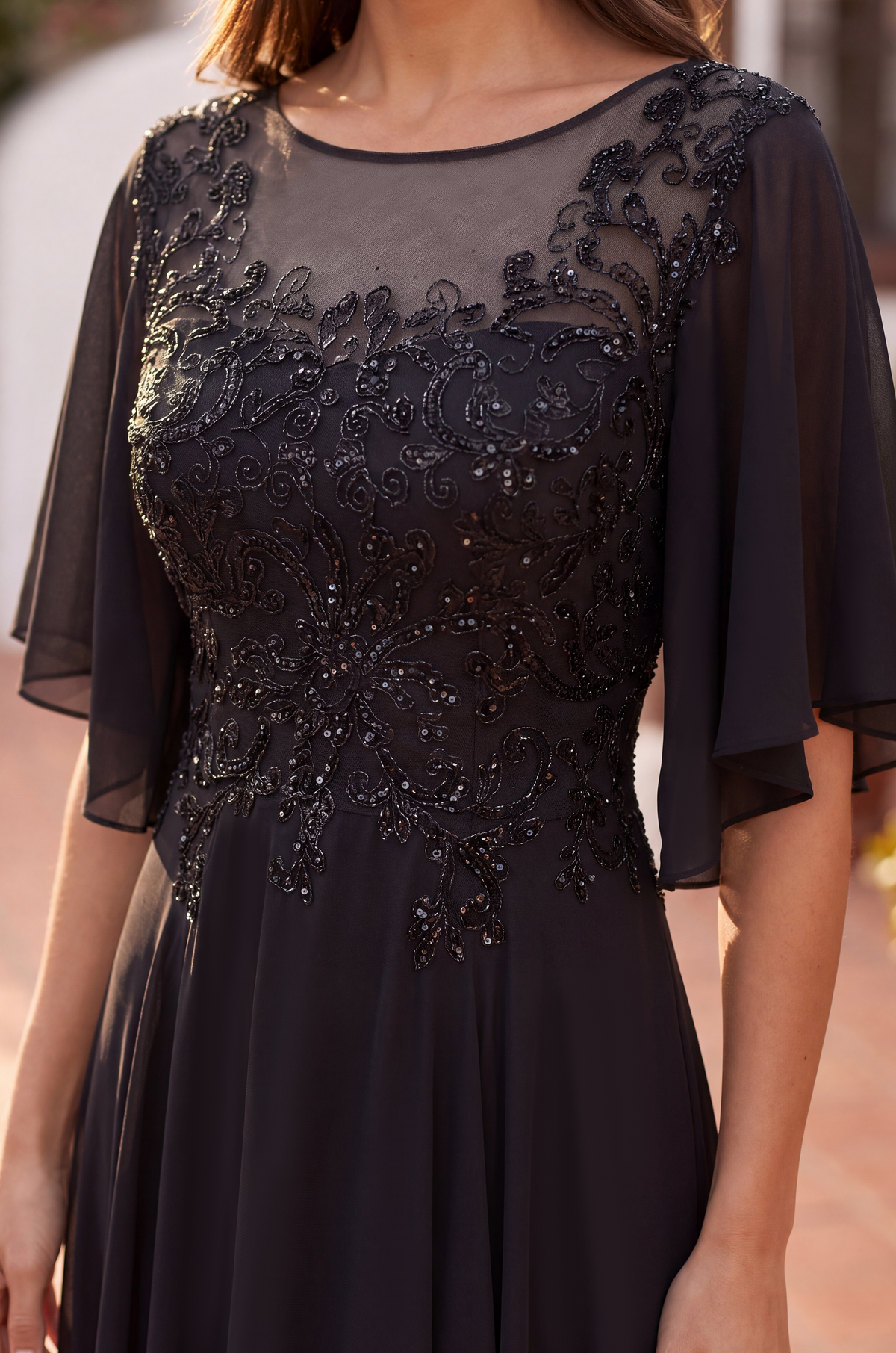 Short Sleeve Mother of the Bride Dress