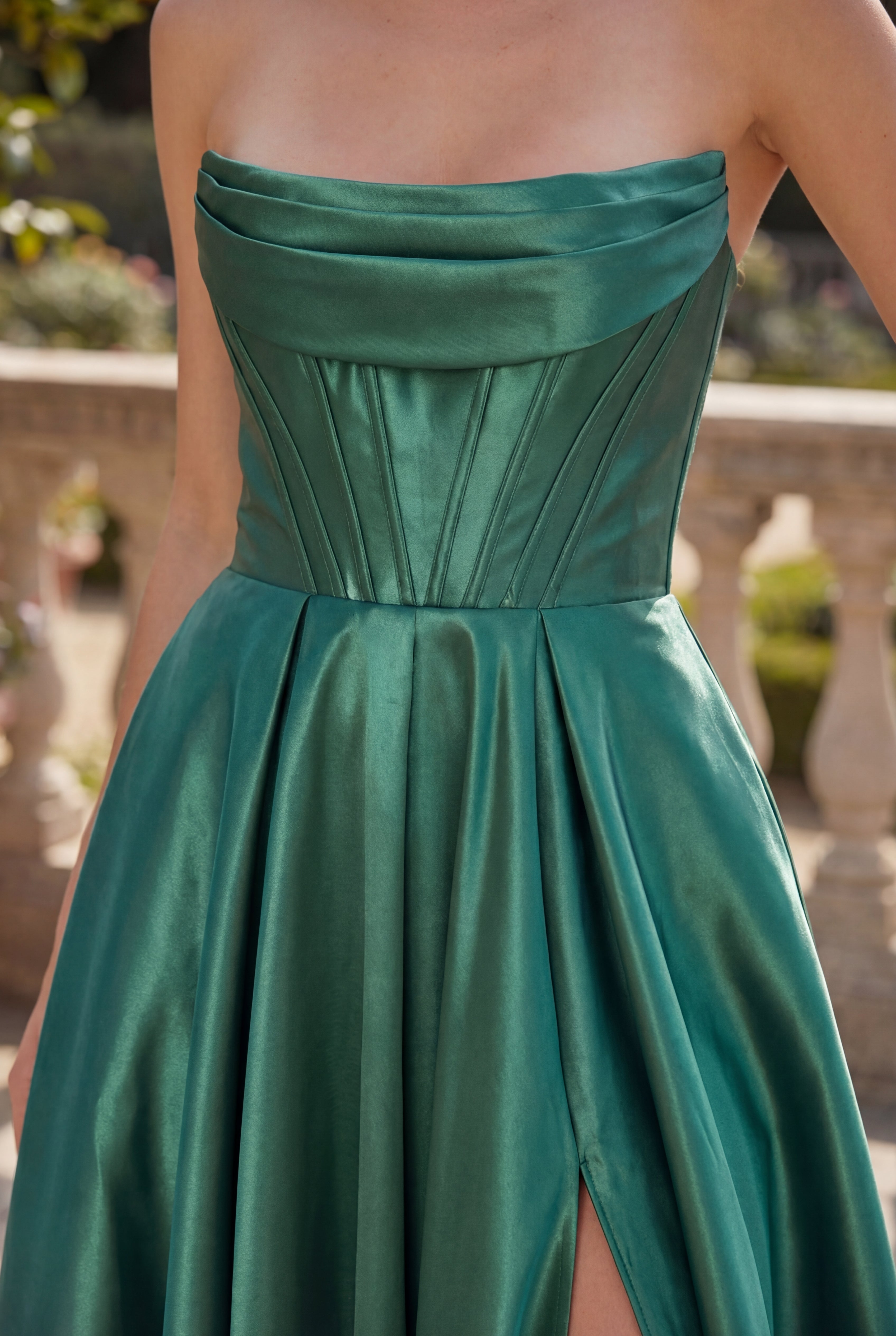 Classic Long Mikado Corset Formal Ball Gown