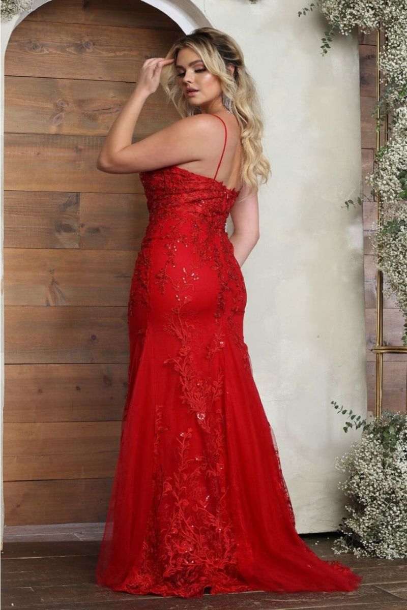 V-Neck Floor-Length Tulle Prom Mermaid Dress May Queen 2030
