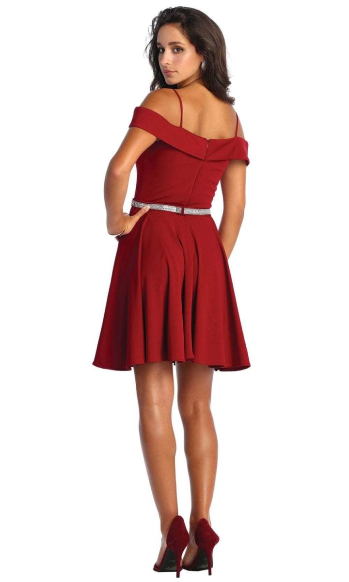 Off-the-Shoulder Mini/Short Chiffon Cocktail A-Line May Queen 1916