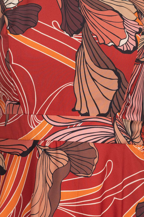 Tahari ASL 2PM036 Midi Multi Print Cocktail Dress