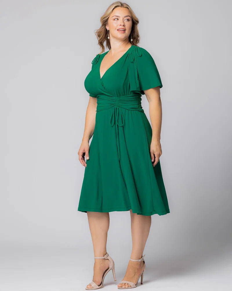 Plus Size Dresses Plus Size Midi Cocktail A Line Formal Dress Kiyonna 11242205 Clover Green