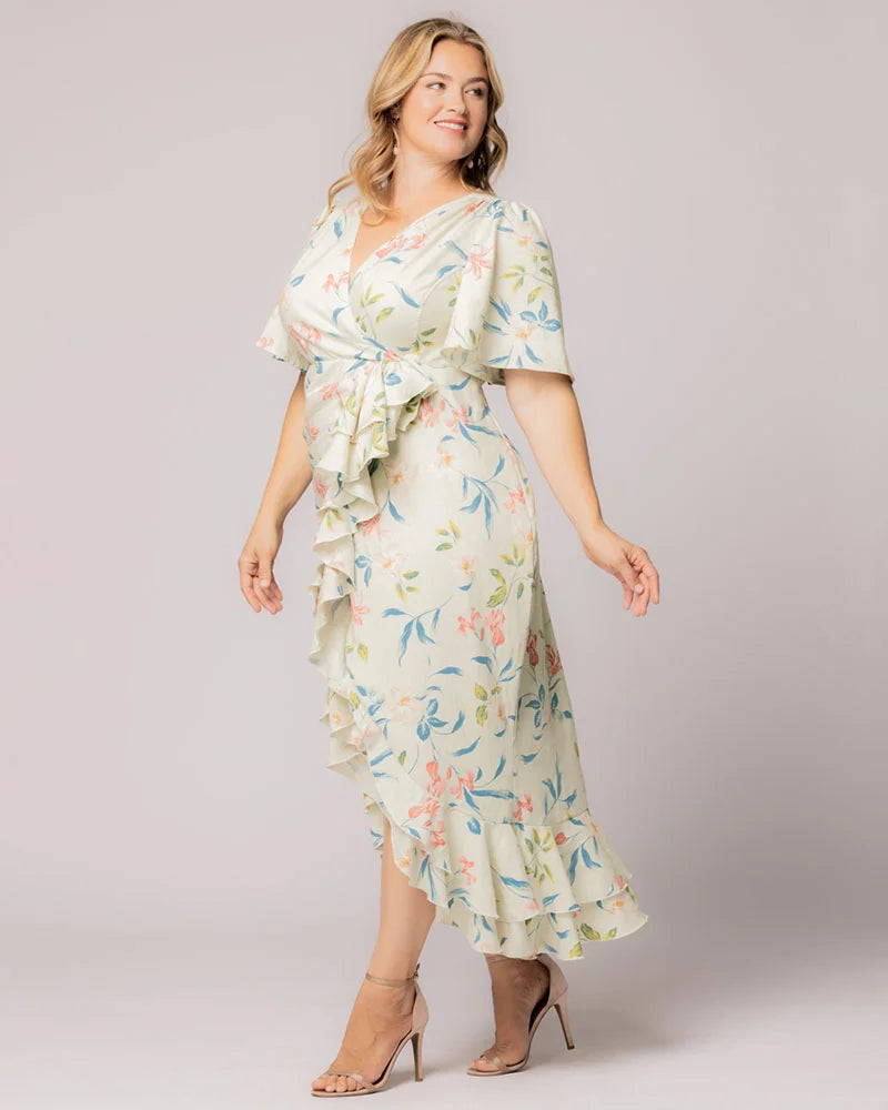 Plus Size Dresses Ruffle High Low Cocktail Plus Size Dress Kiyonna 11242904 Lush Lily Print