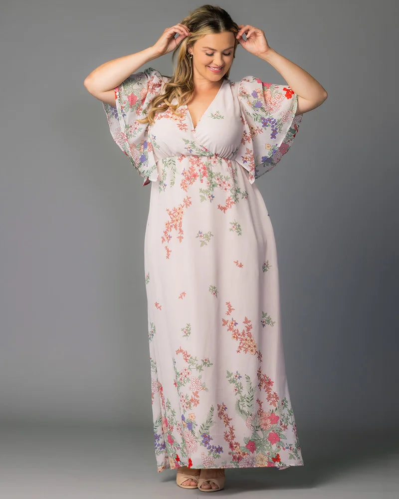 V-Neck Floor-Length Chiffon Formal A-Line Kiyonna 11262808