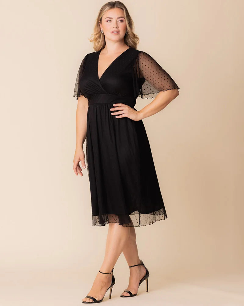 Plus Size Dresses Midi Short A Line Plus Size Dress Onyx