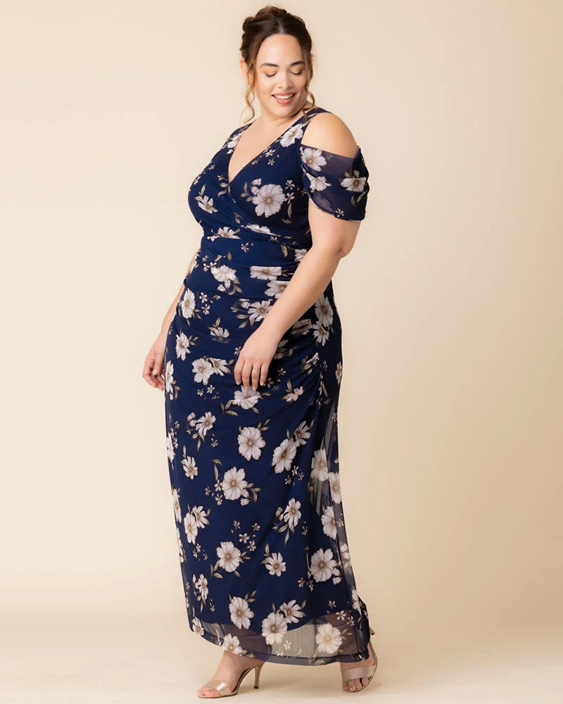 Plus Size Dresses Long A Line Formal Mother of the Bride Plus Size Dress Kiyonna 13212703 Navy Blue Blooms