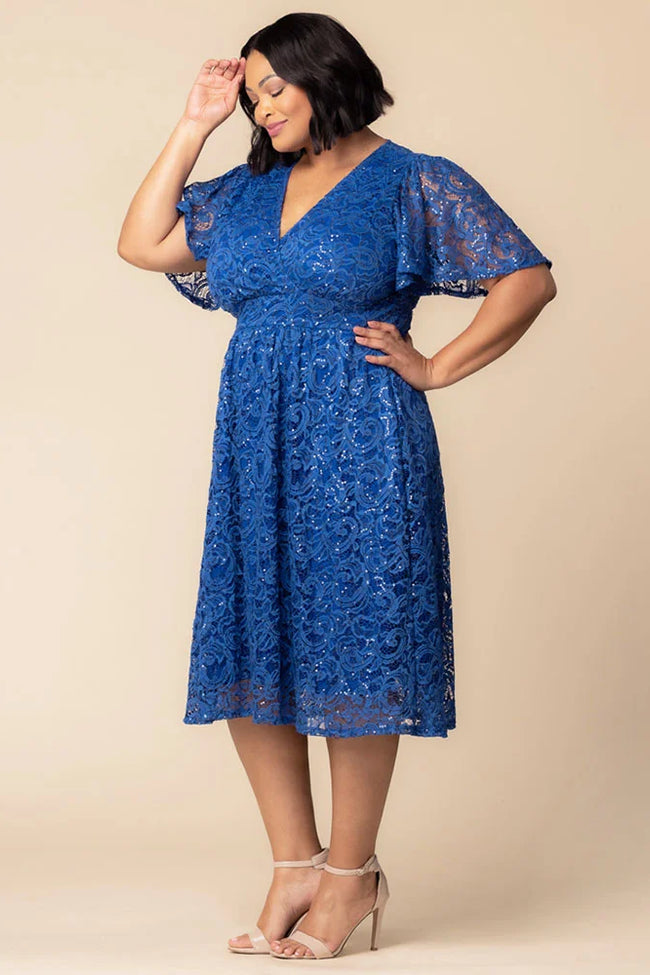 Plus Size Dresses A Line Plus Size Lace Short Cocktail Dress Sapphire