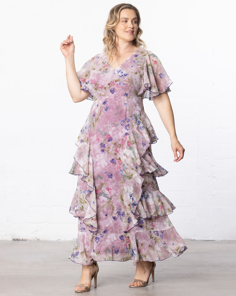 V-Neck Floor-Length Chiffon Evening A-Line Kiyonna 17191301