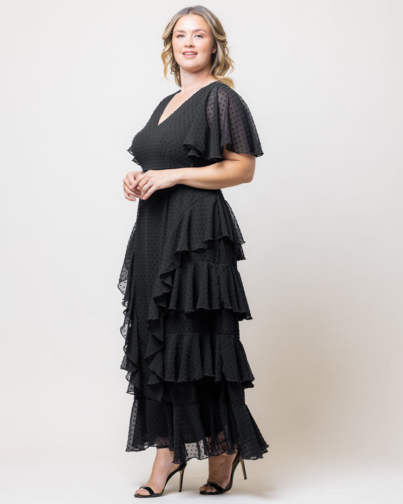 V-Neck Floor-Length Chiffon Evening A-Line Kiyonna 17191301