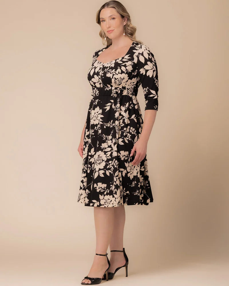 Plus Size Dresses Short Cocktail A Line Plus Size Dress Vintage Ivory Florals