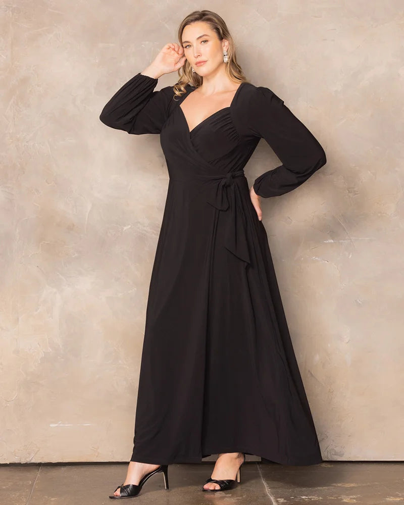 Plus Size Dresses Plus Size Mother of the Bride Long Sleeve Formal Dress Kiyona 18222201 Black Noir