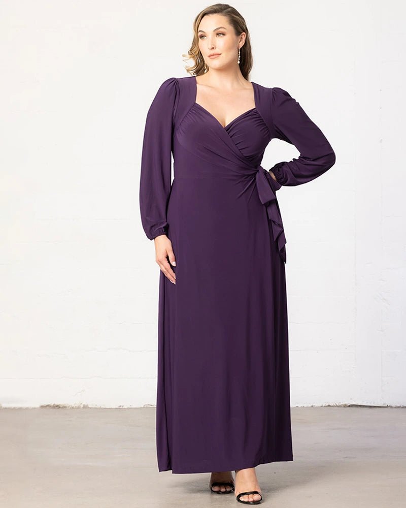 Plus Size Dresses Plus Size Mother of the Bride Long Sleeve Formal Dress Kiyona 18222201 Imperial Plum
