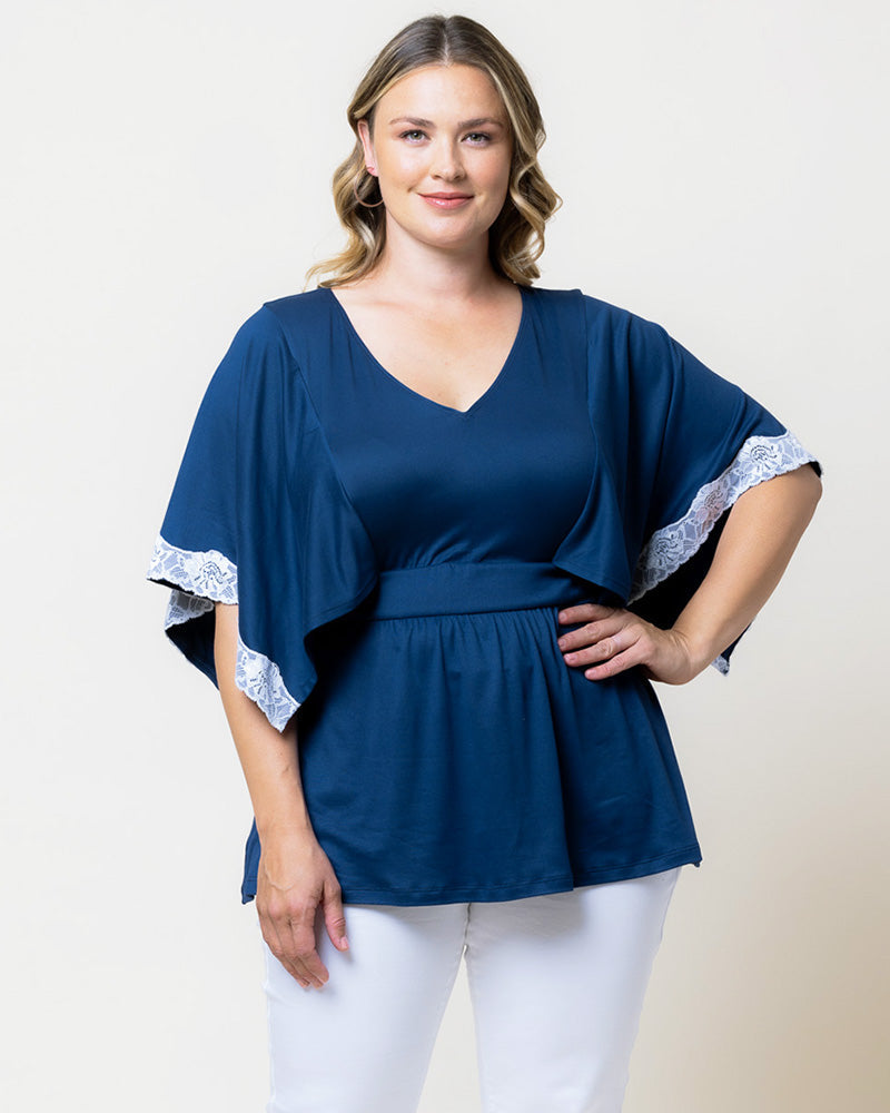 Top Formal Plus Size Evening Top Kiyonna 22240702 Marine Navy