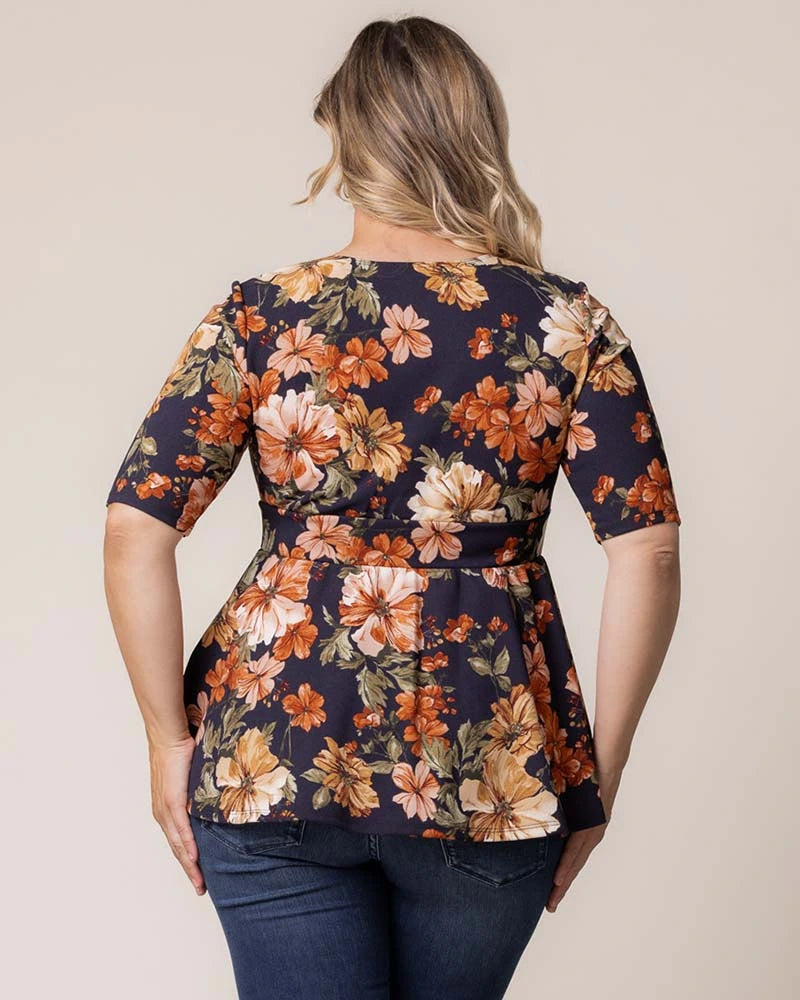 Top Formal Plus Size Floral Top Kiyonna 23132401 Autumn Garden