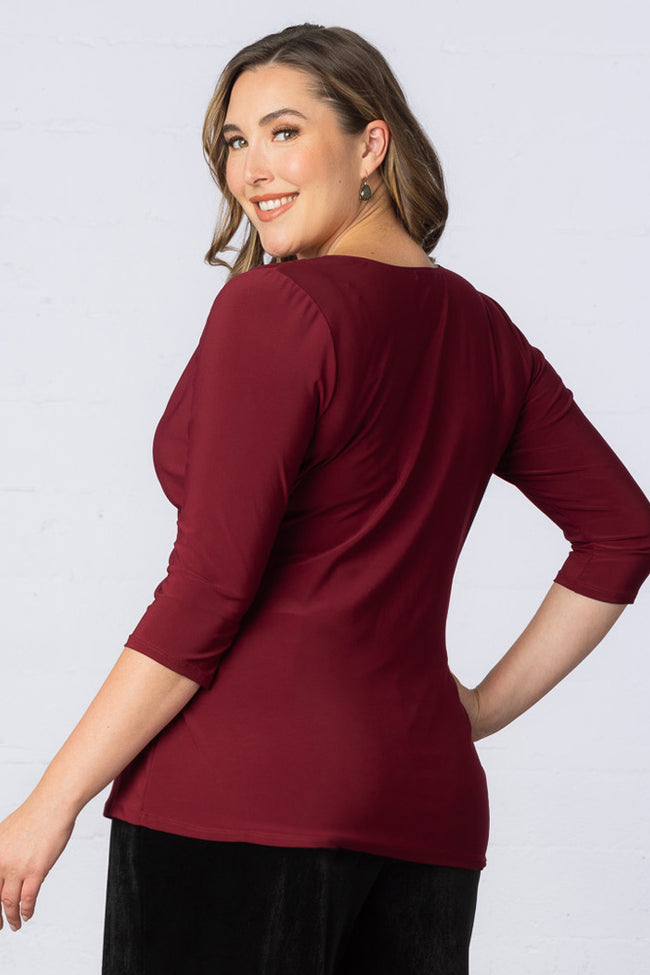 Top Fitted Formal Top Burgundy