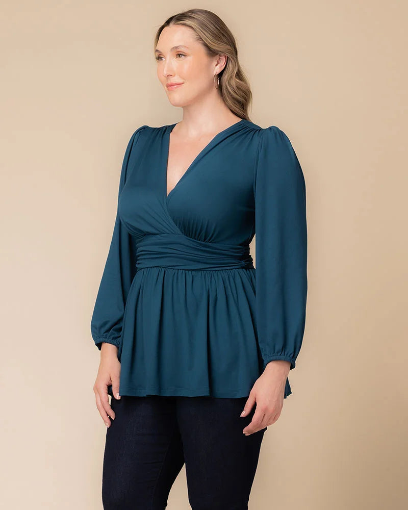Top Long Sleeve Formal Top Deep Teal