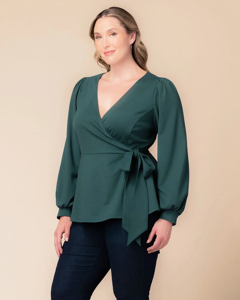 Top Formal Long Sleeve Top Hunter Green