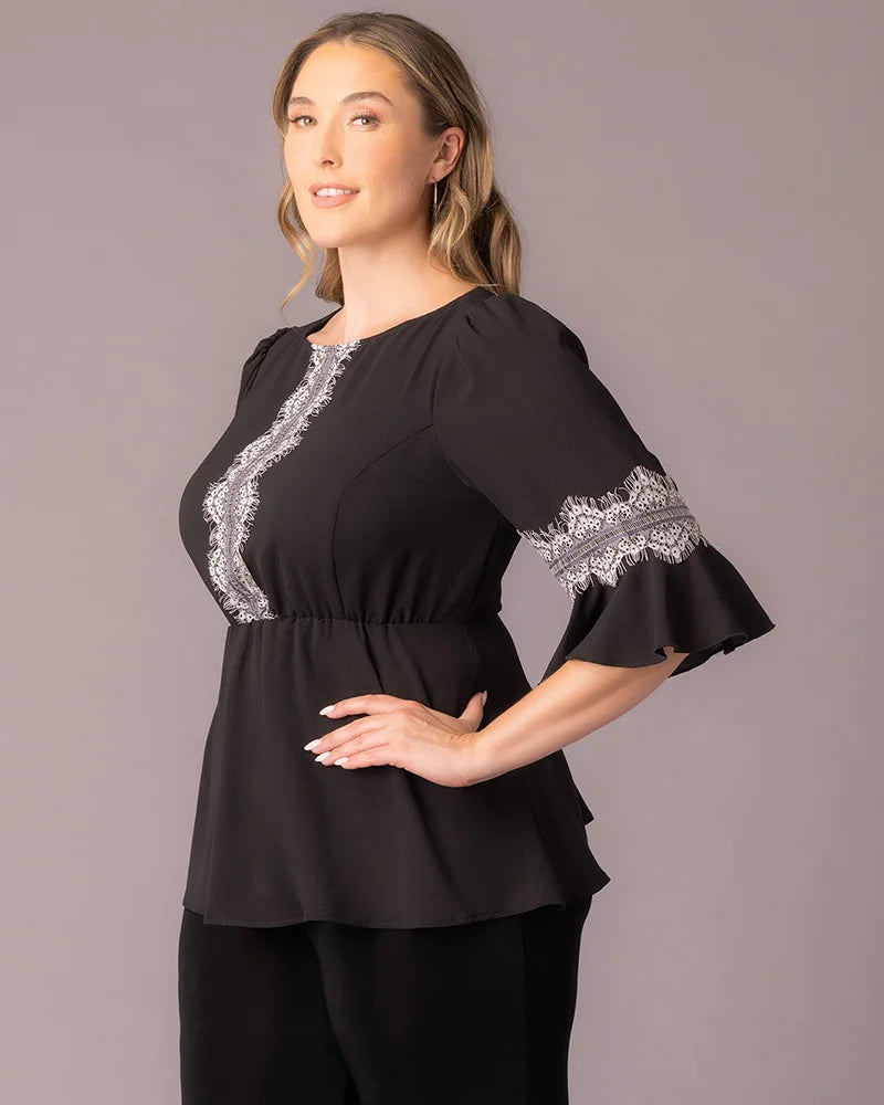 Top Formal Lace Top Kiyonna 27252903 Black Noir