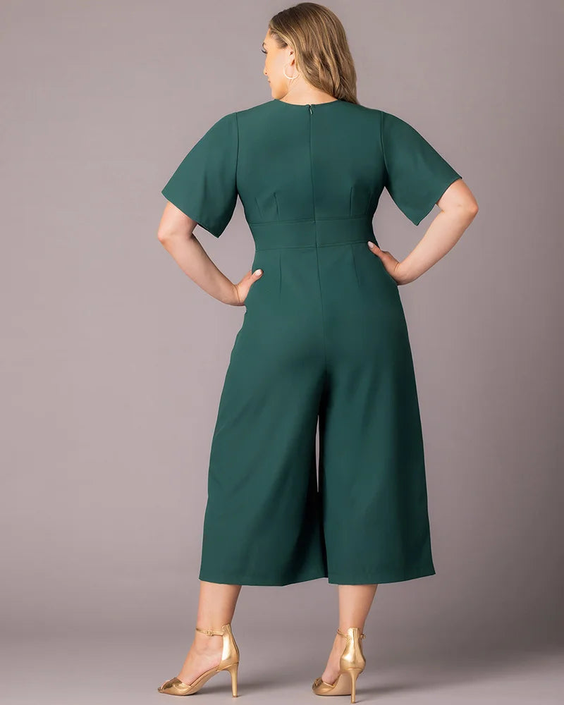 Jumpsuit Short Cocktail Midi Jumpsuit Hunter Green