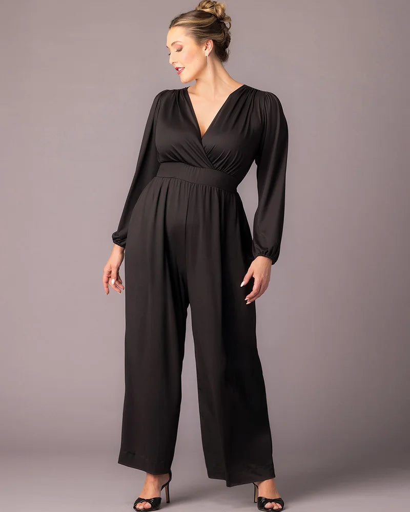 Jumpsuit Long Sleeve Formal Plus Size Jumpsuit Kiyona 37250701 Black Noir